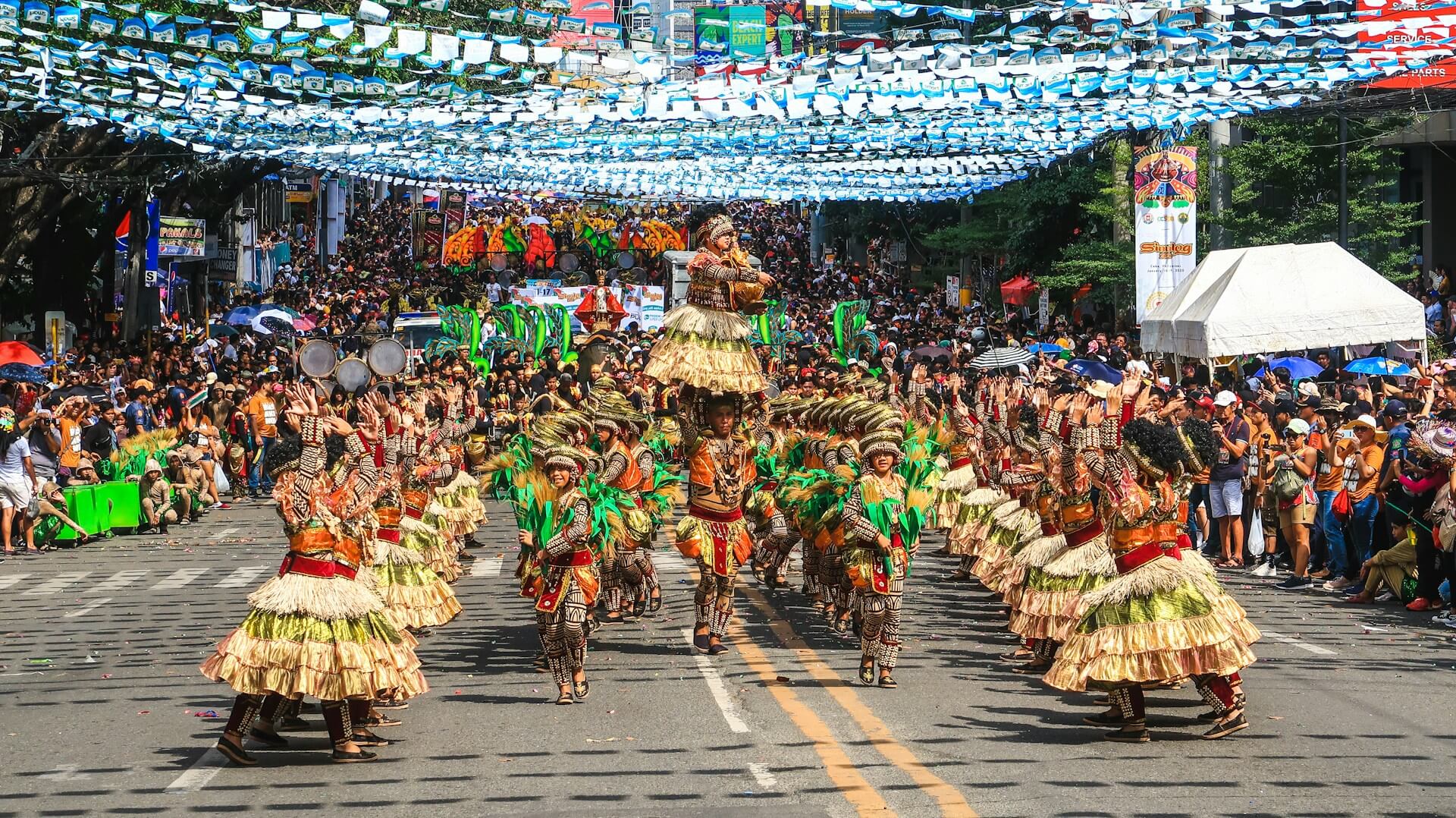 People in Traditional Dresson street during Sinulog Festival